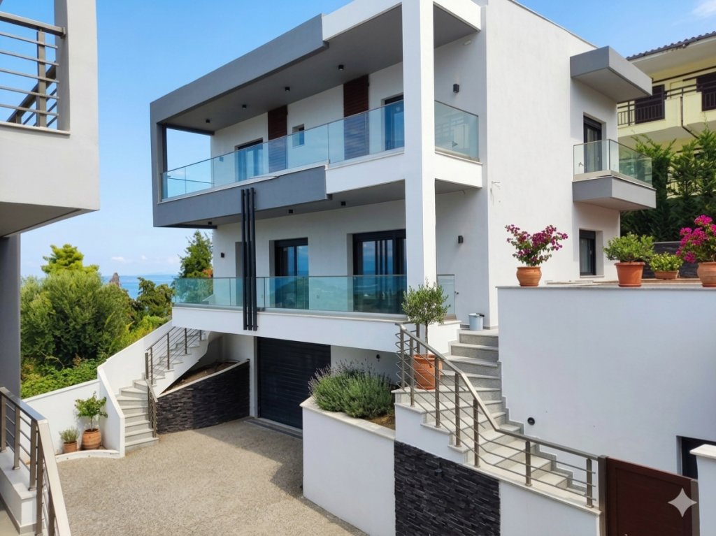 Modern Mediterranean Maisonette with Private Infinity Pool in Polichrono