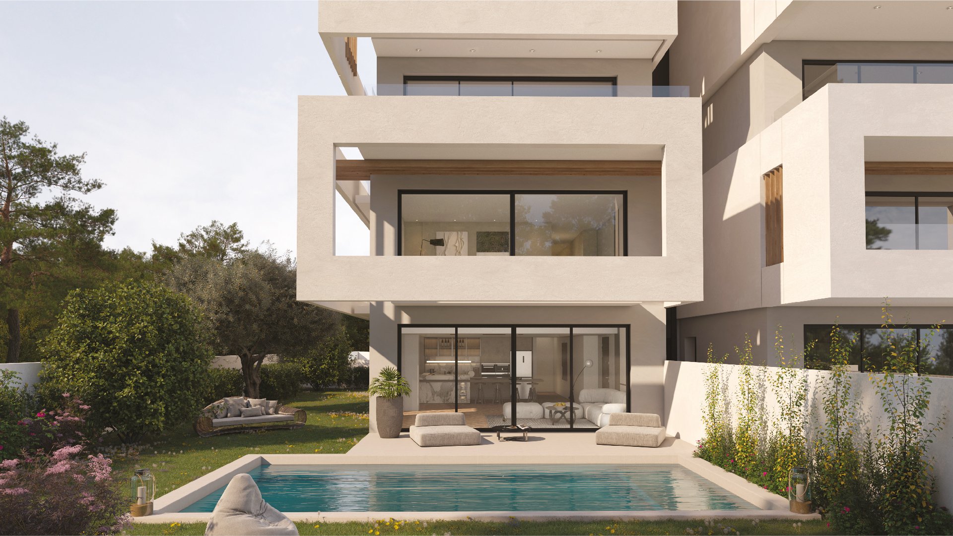 *Ready* Brand New 2 Bedroom Ground-Floor Apartment with Private Garden & Pool in Glyfada — 2