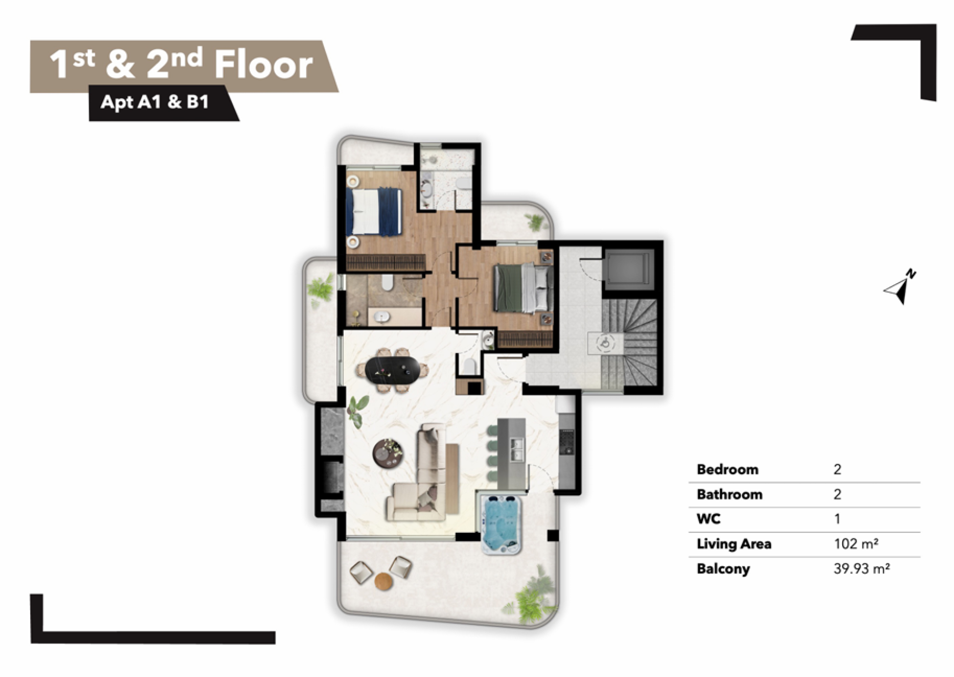 Elevated Living, Coastal State of Mind - 2 Bedrooms | 2 Bath | Jacuzzi — 1