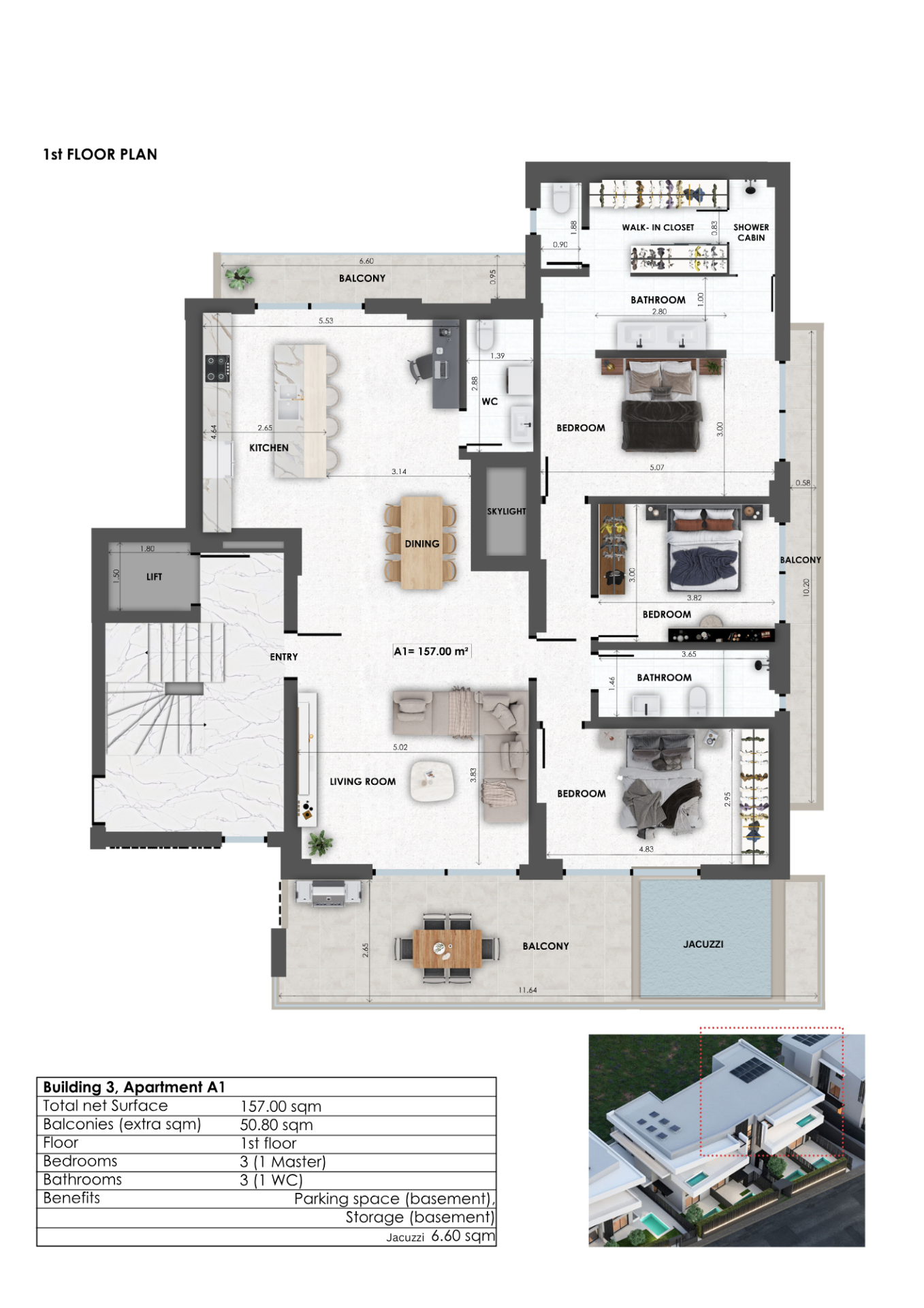 Brand New 3 Bedroom Apartment with Jacuzzi & Spacious Balconies — 4