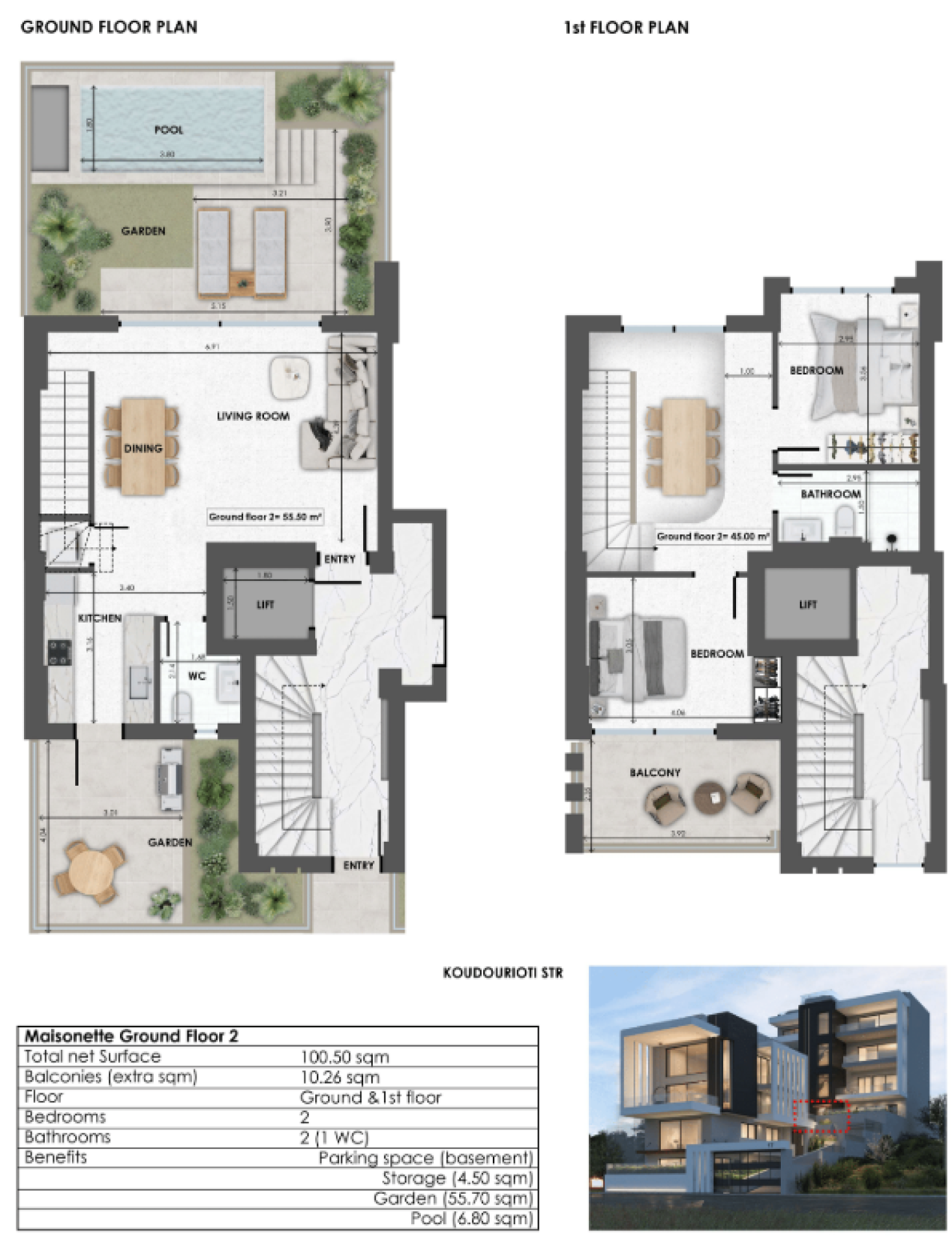 Spacious 2 Bedroom Apartment with Private Garden & Pool in Vrilissia — 1